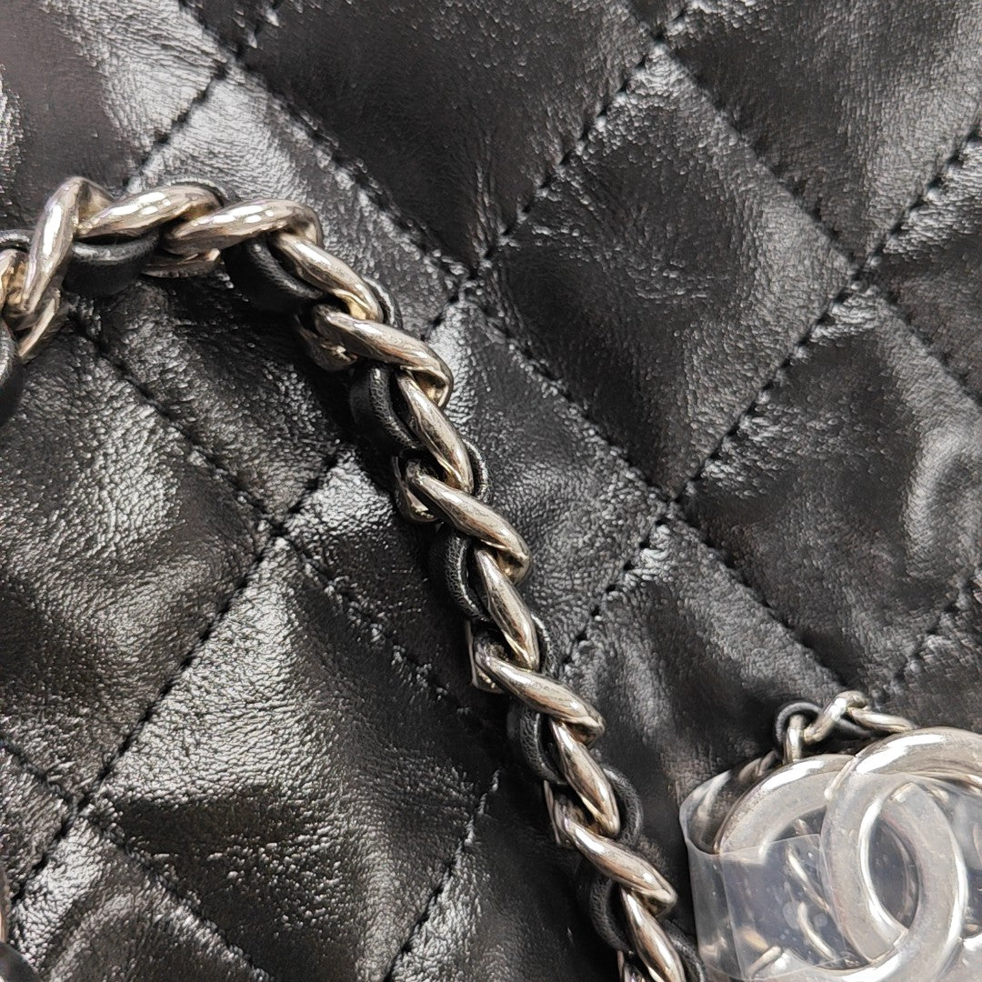 CHANEL 25 Mini Quilted Calfskin Black