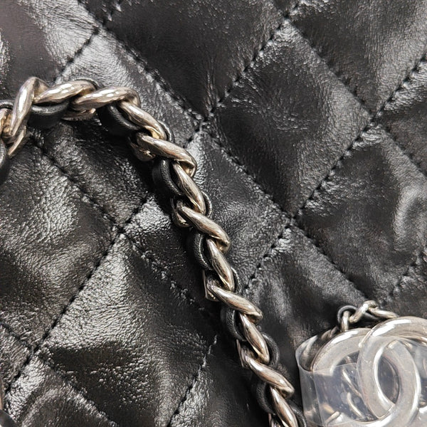 CHANEL 25 Mini Quilted Calfskin Black