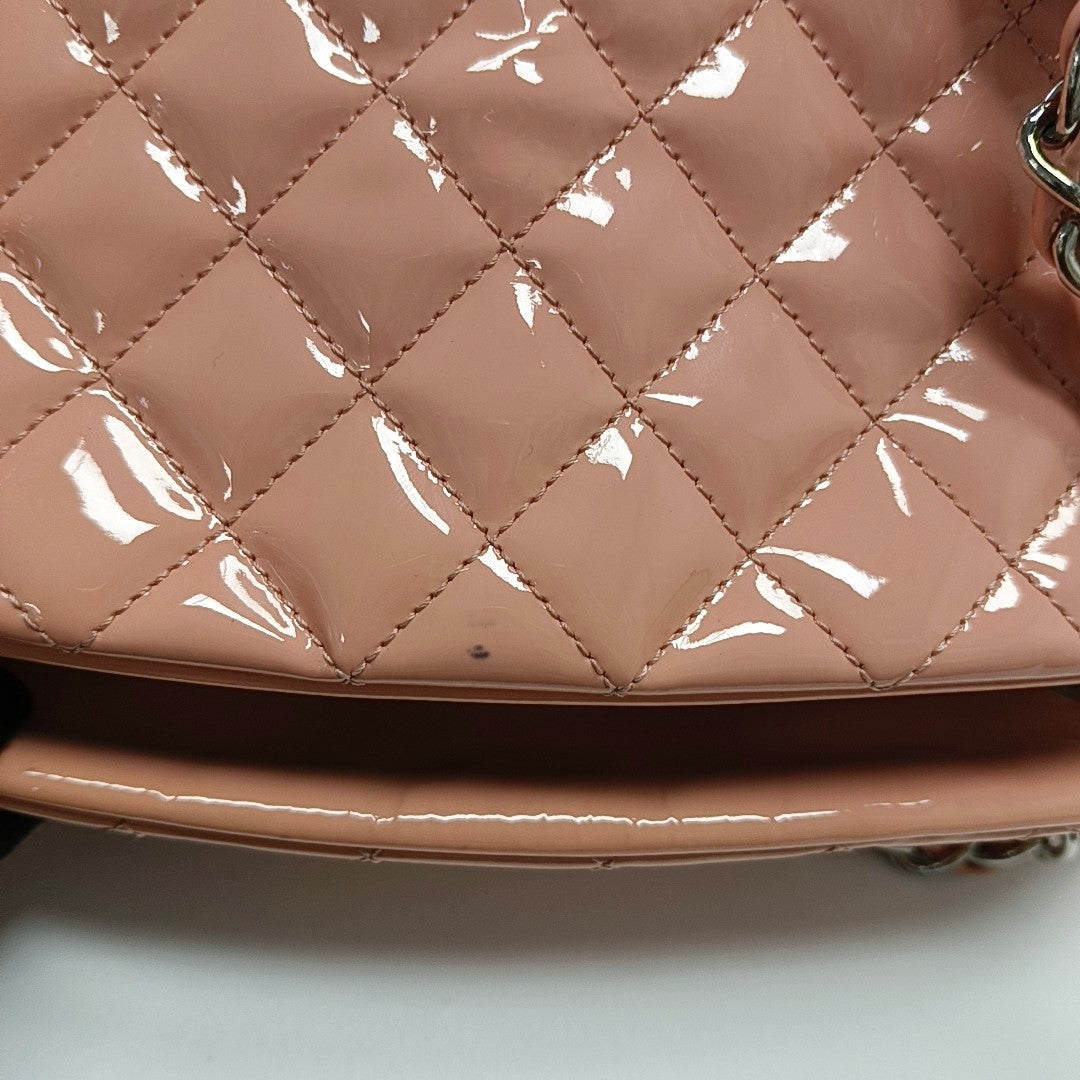 Authenticated pre-owned  JUST MADEMOISELLE Quilted Patent Leather Pink - Top Handle Bag at Looply