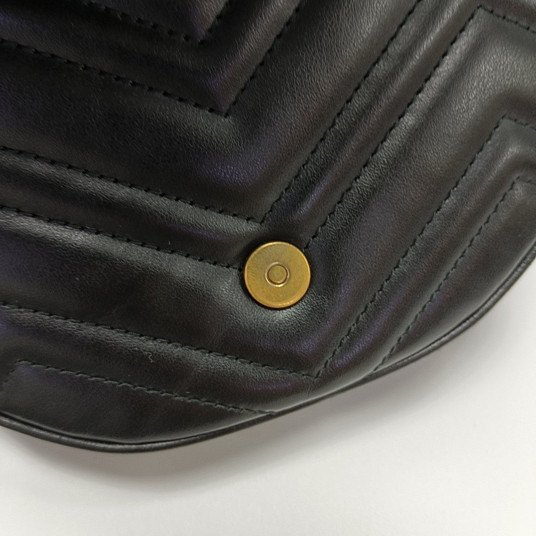 GG Marmont Mini Quilted Calfskin Black