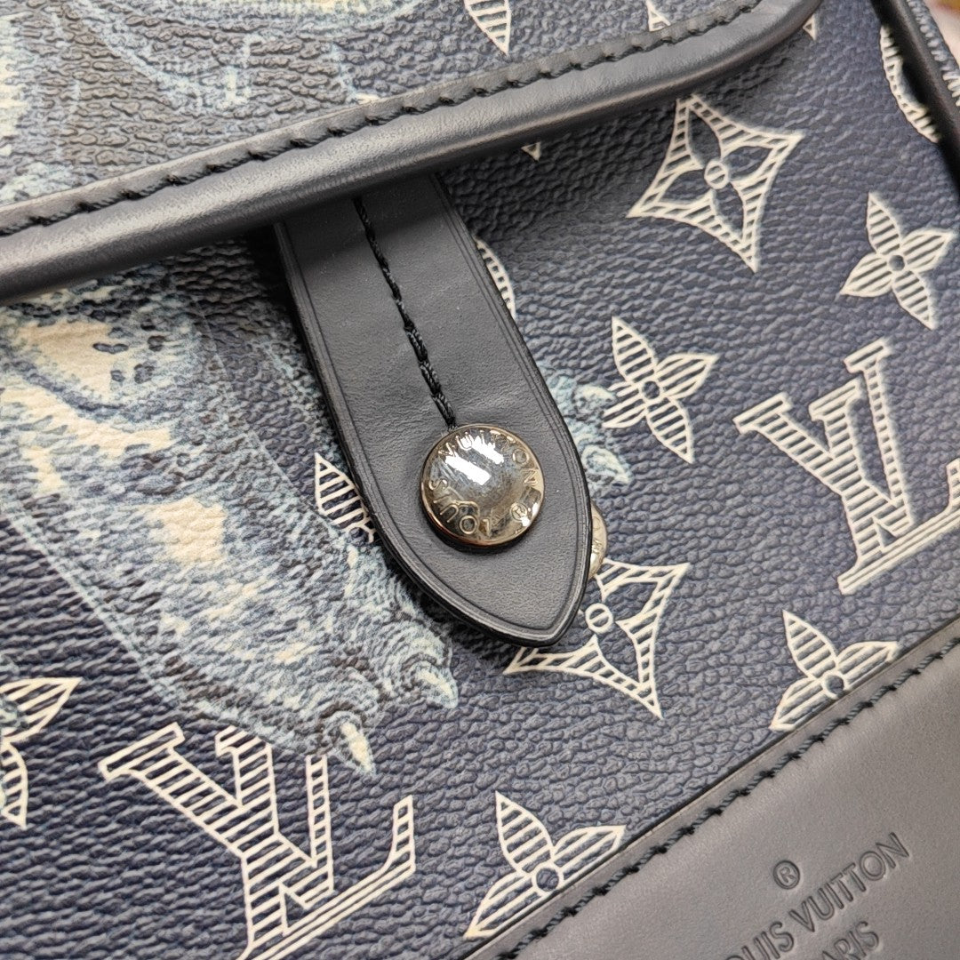 CHAPMAN SAVANE BB Monogram Coated Canvas Blue