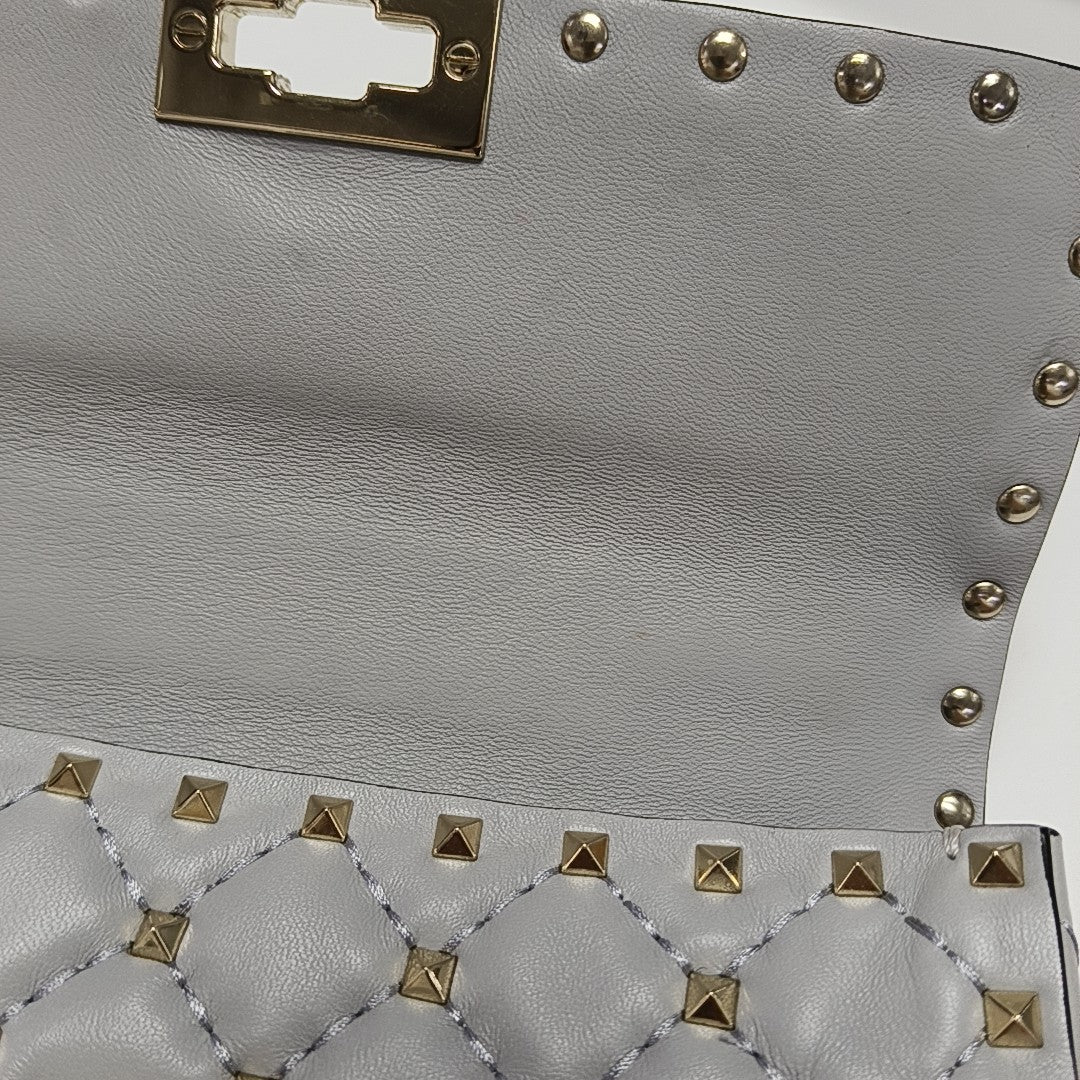 Spike Up Quilted Lambskin Gray
