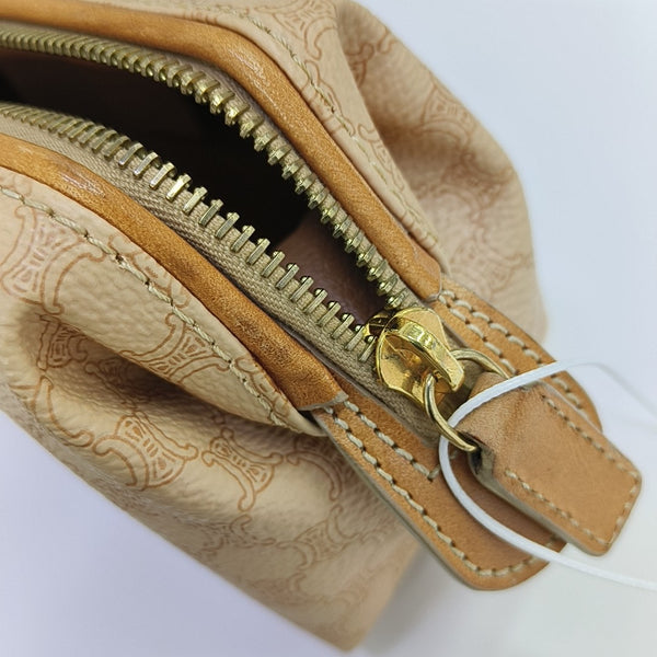 Coated Canvas Clutch Brown