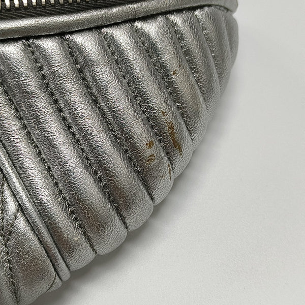 Two-Tone Waist Bag Quilted Lambskin Silver