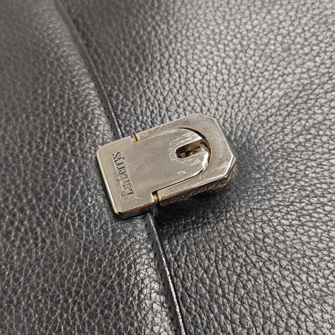 Calfskin Top Handle Bag Black