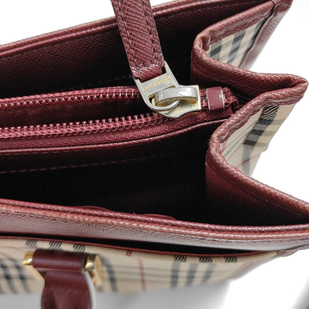 House Check Canvas Tote Canvas Beige