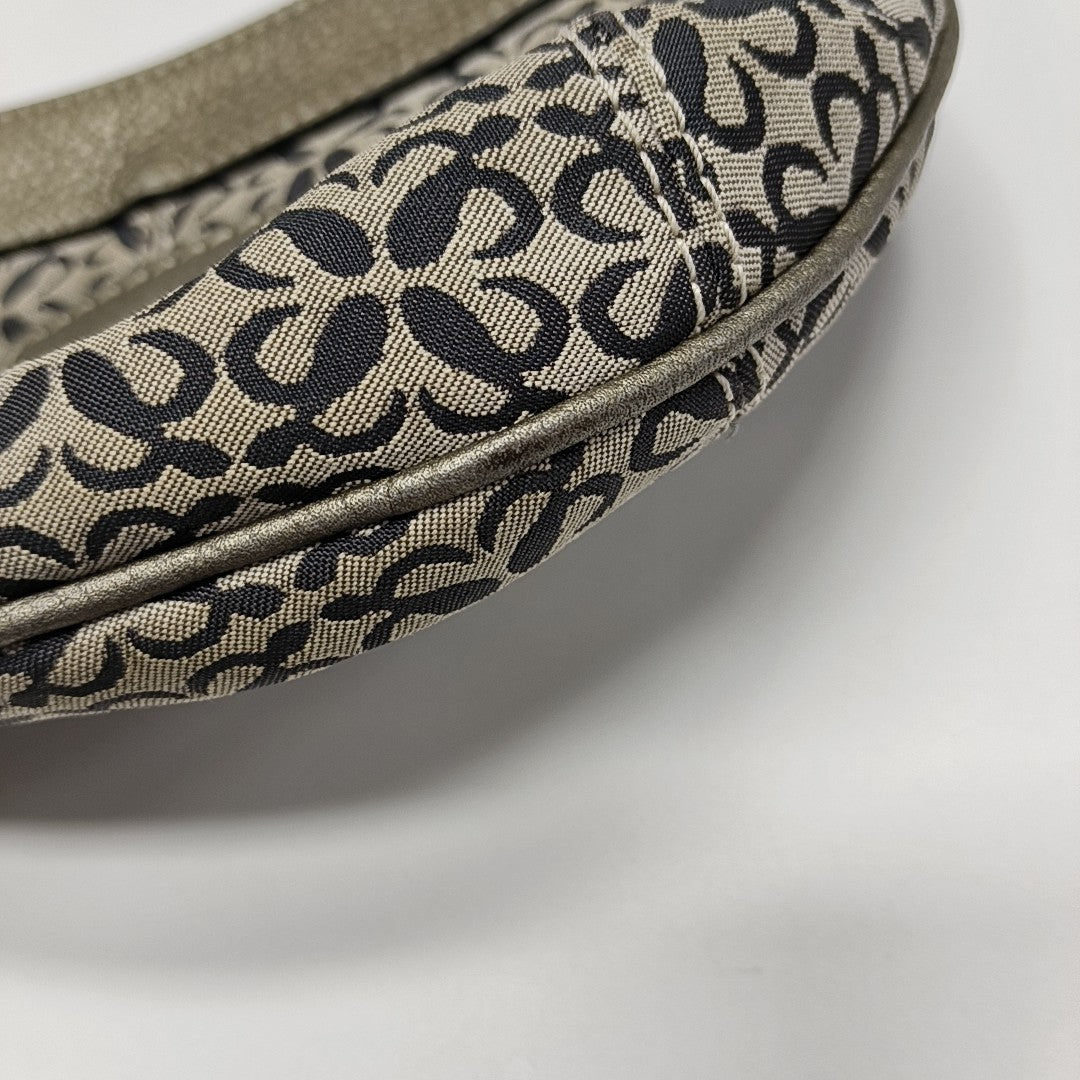 Monogram Fabric Shoulder Bag Gray