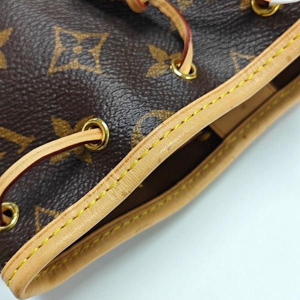 Authenticated pre-owned  NÉONOÉ Nano Monogram Coated Canvas Brown - Bucket Bag at Looply