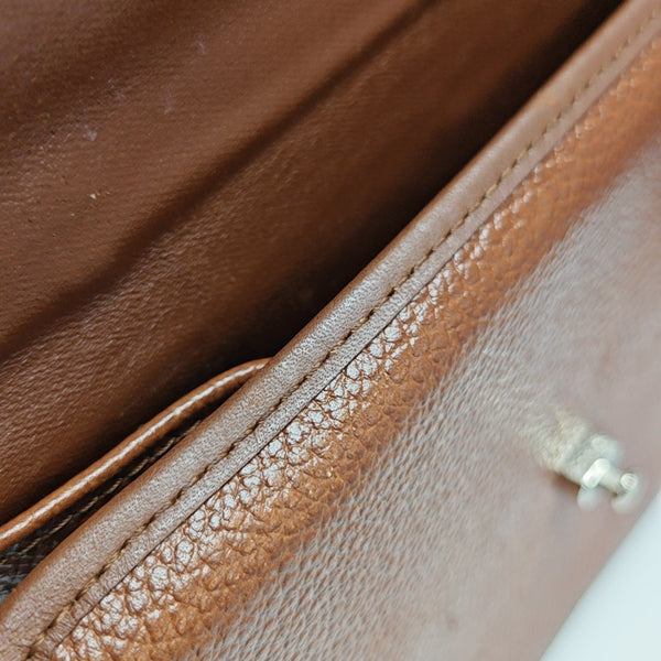 Calfskin Top Handle Bag Brown