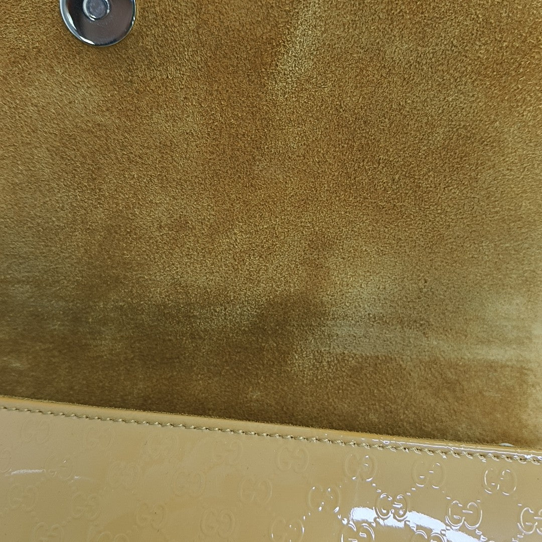 Monogram Patent Leather Clutch Yellow