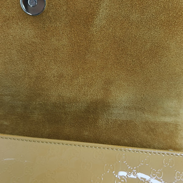 Monogram Patent Leather Clutch Yellow