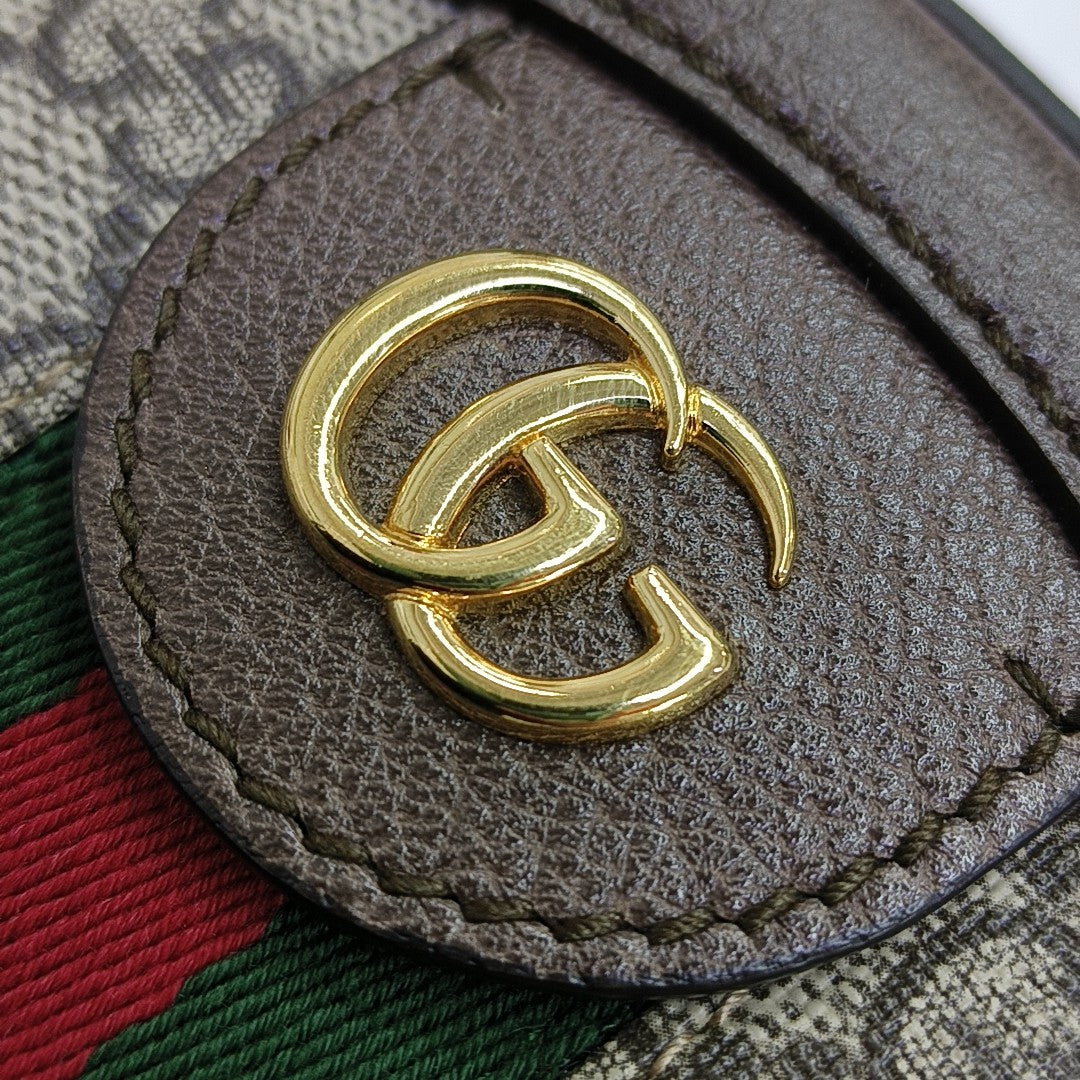 Ophidia Mini Monogram Coated Canvas Beige