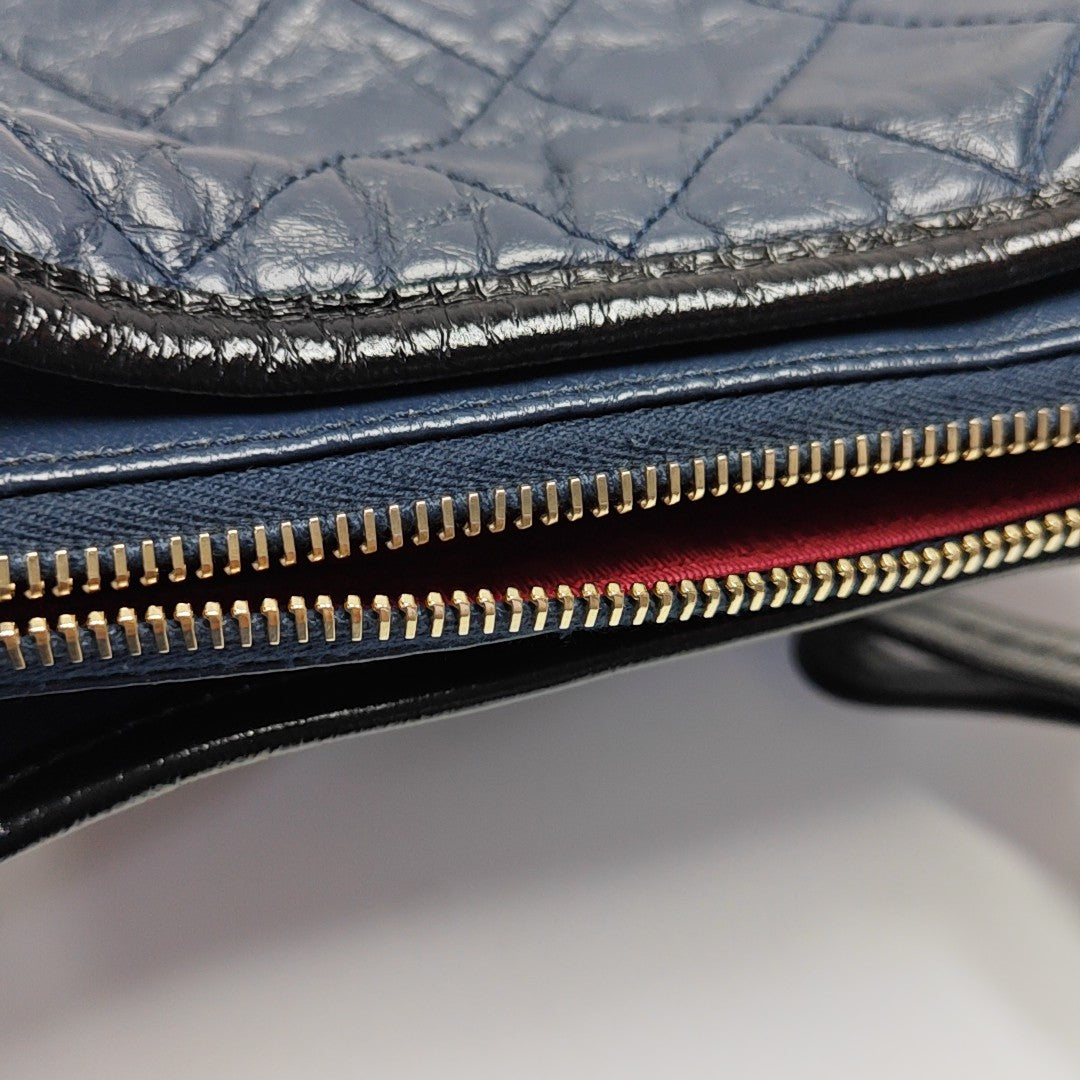GABRIELLE Small Quilted Calfskin Blue
