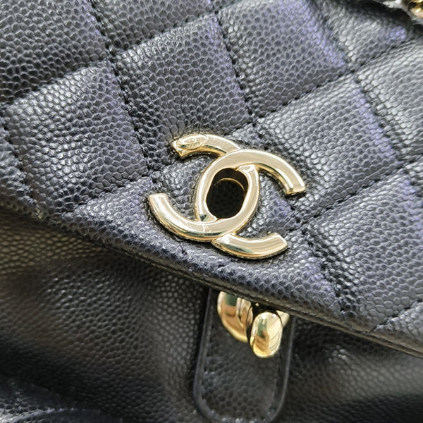 DUMA Small Quilted Grained Calfskin Black