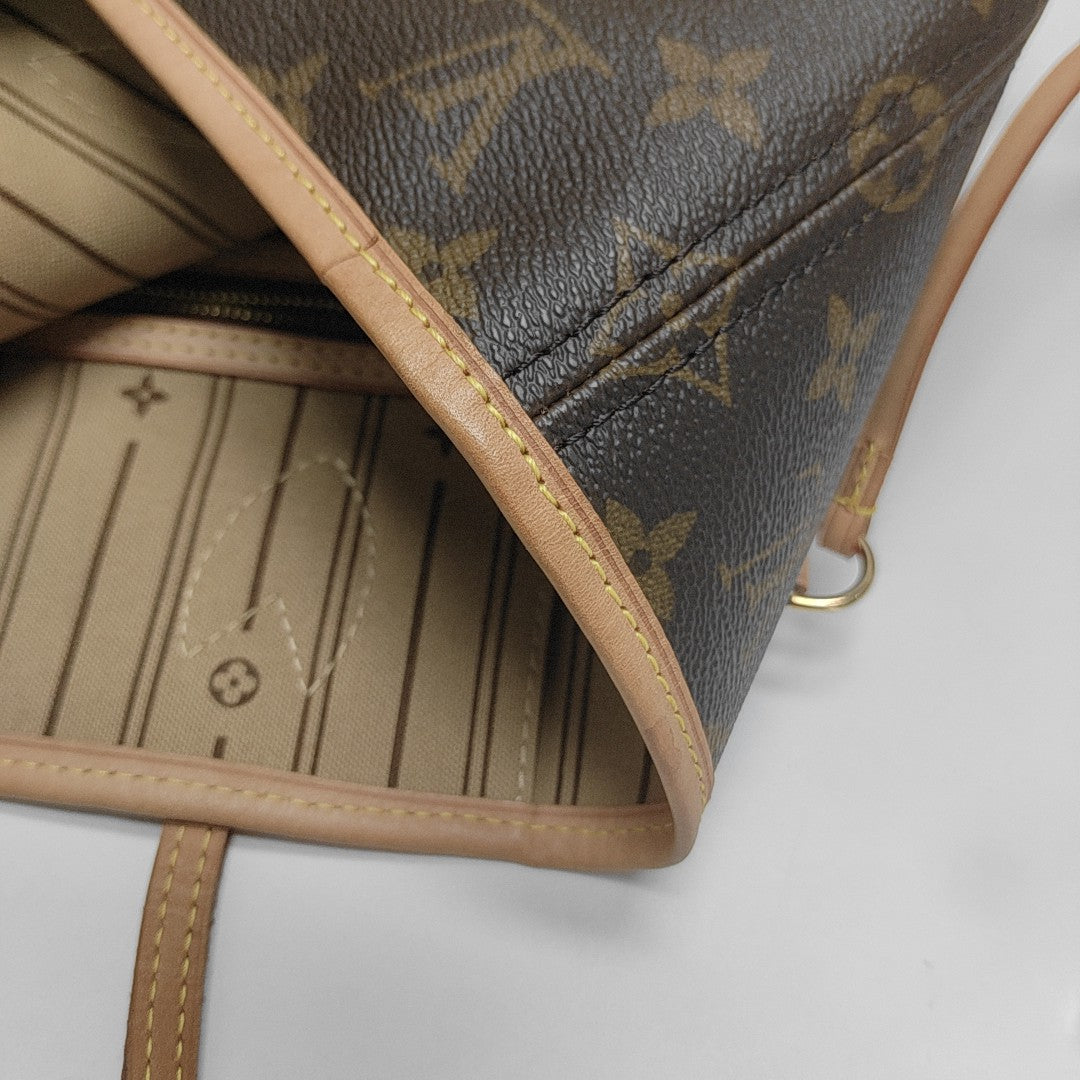 NEVERFULL MM Monogram Coated Canvas Brown