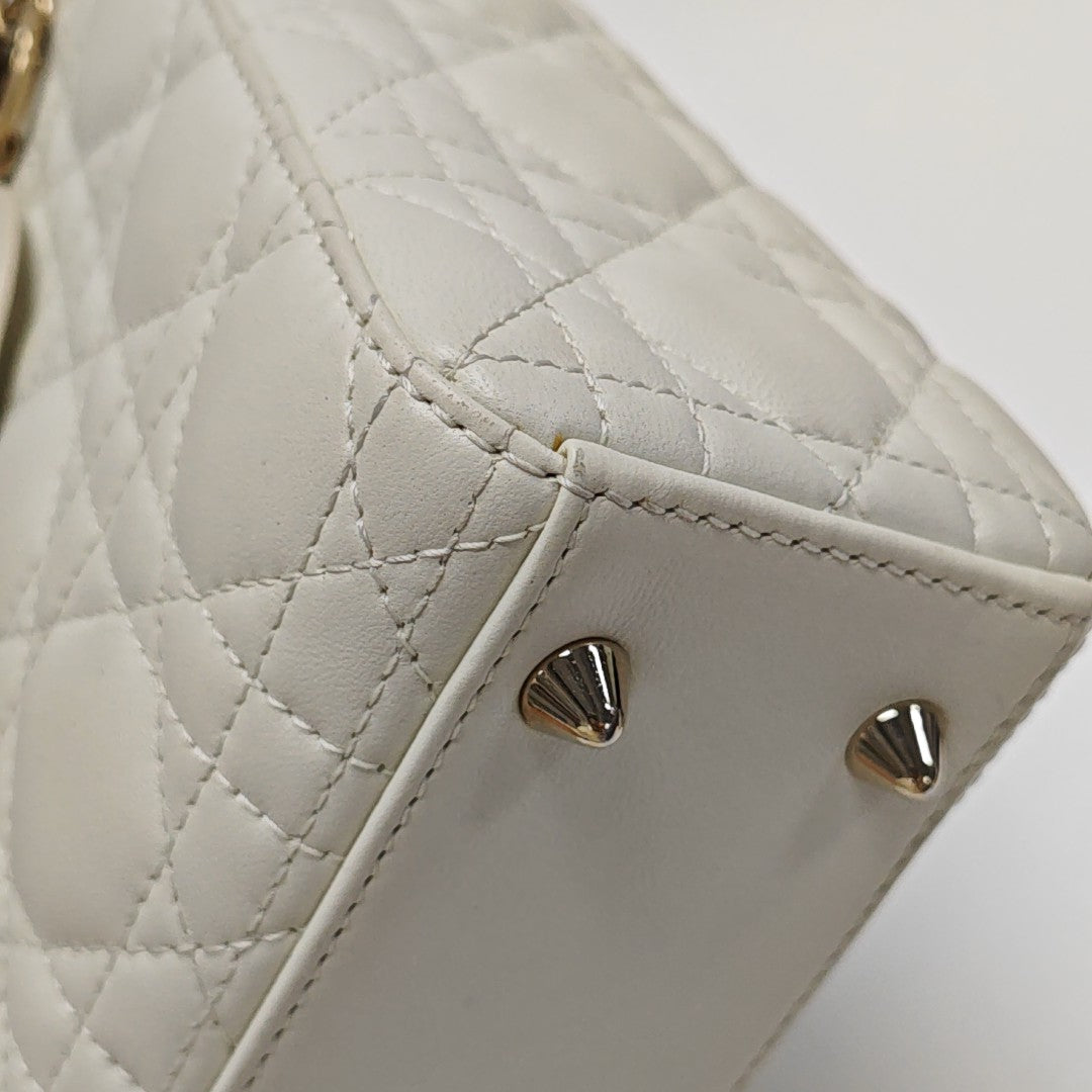 Lady Dior Small Cannage Lambskin White