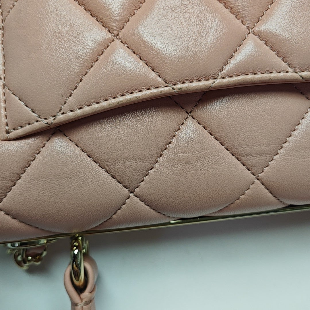 TRENDY CC Small Quilted Lambskin Pink