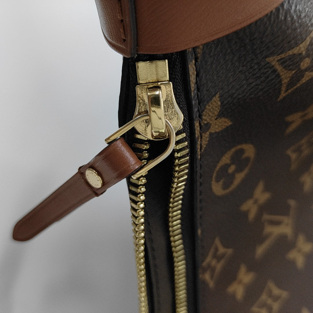 LOOP HOBO Monogram Coated Canvas Brown