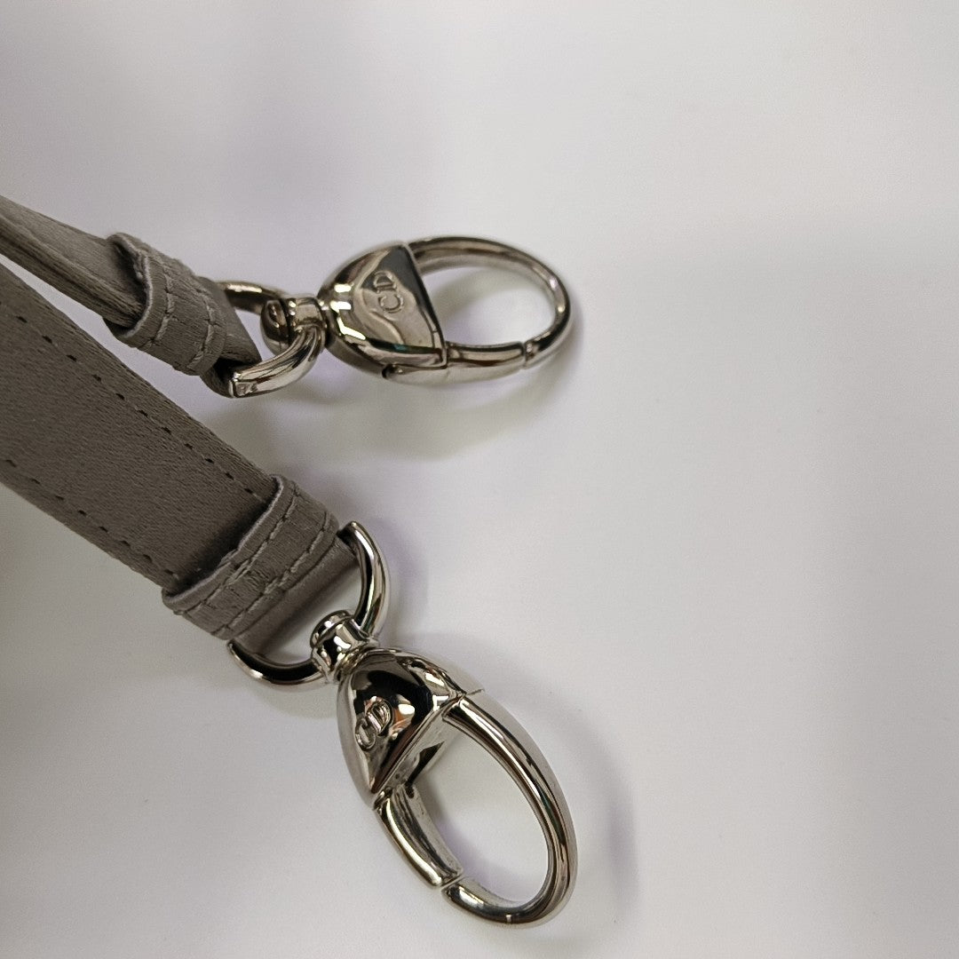 Lady Dior Mini Cannage Silk Satin Gray