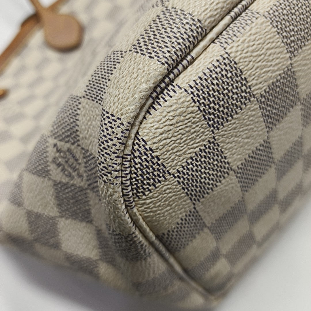 NEVERFULL MM Damier Azur Coated Canvas White