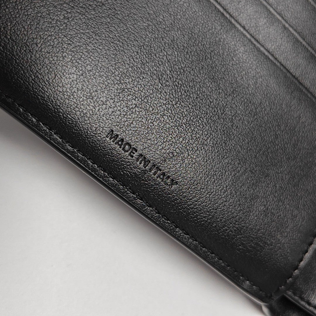 Monedero de cuero negro TRIOMPHE CANVAS