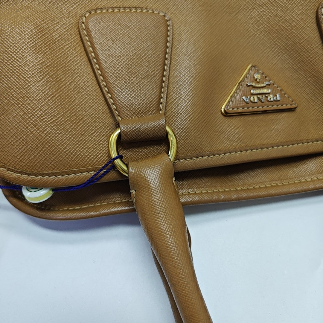Saffiano Calfskin Tote Bag Brown