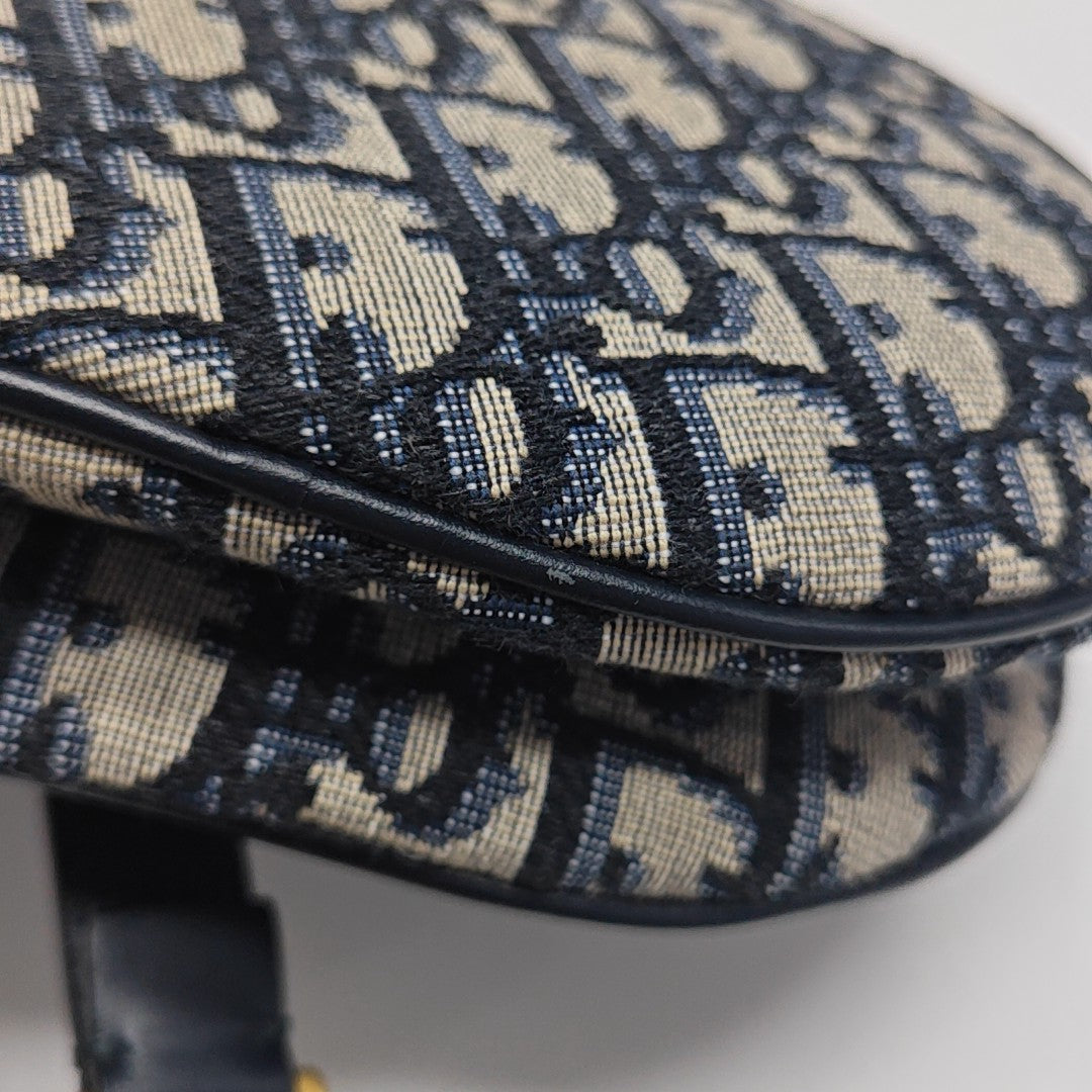 Saddle Mini Oblique Canvas Blue