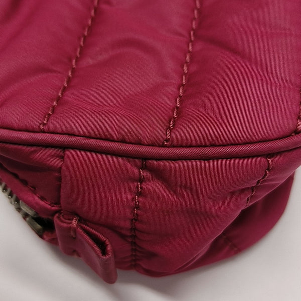 Quilted Fabric Clutch Red