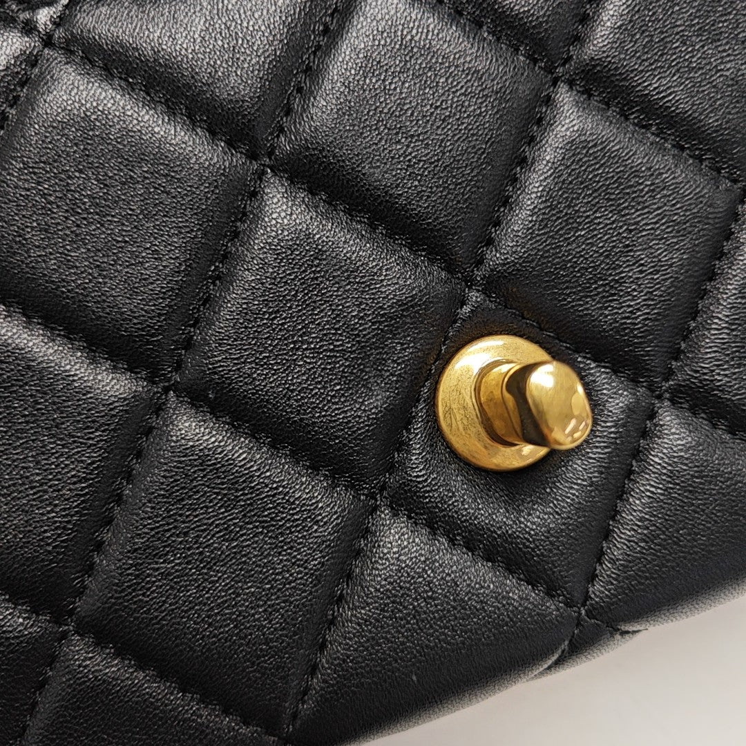 Quilted Lambskin Shoulder Bag Small Black