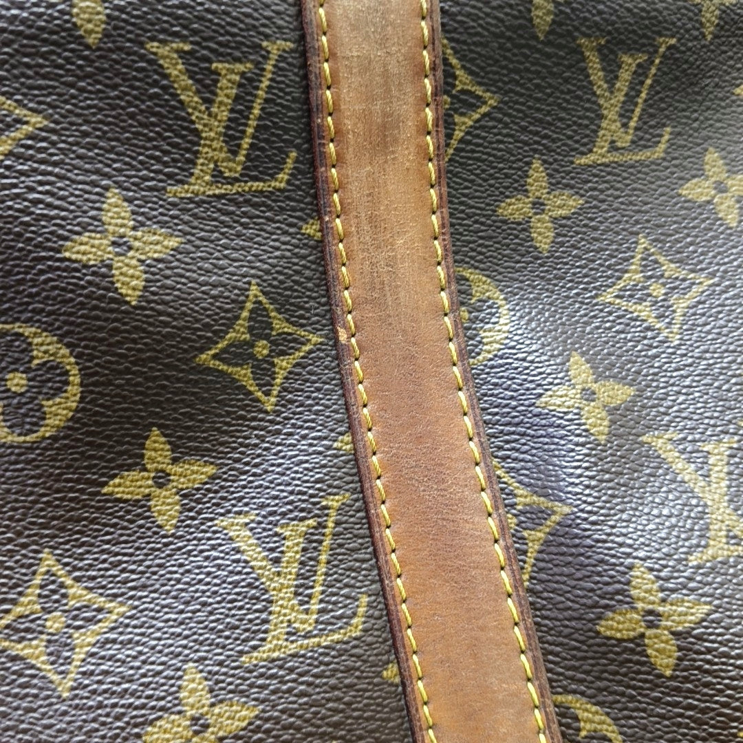 KEEPALL 50 Monogram Coated Canvas Brown