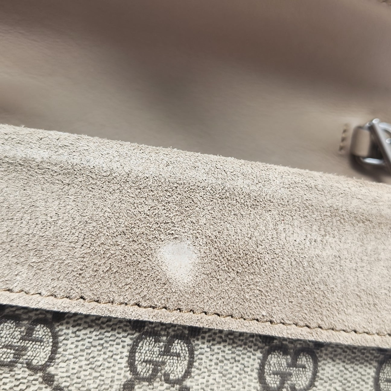 Dionysus Super Mini Monogram Coated Canvas Beige