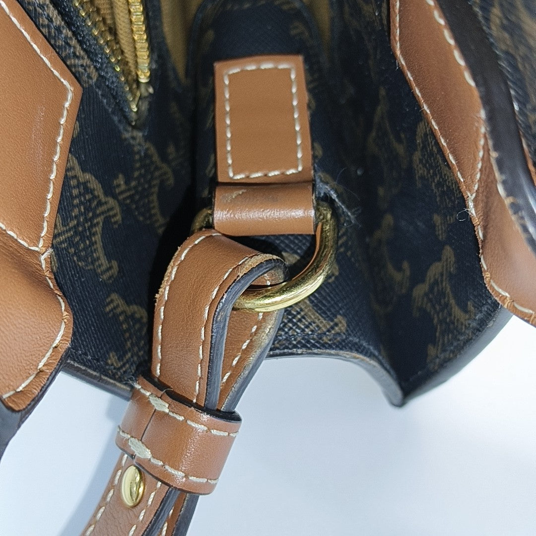 CABAS CELINE Small Coated Canvas Brown