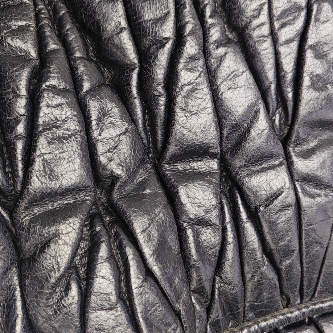 Quilted Lambskin Top Handle Bag Blue