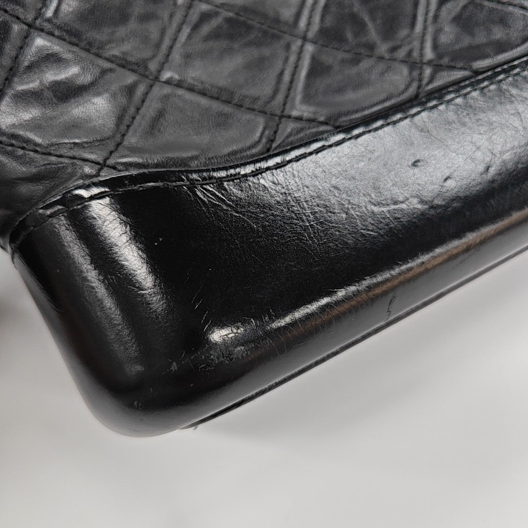GABRIELLE Small Quilted Calfskin Black