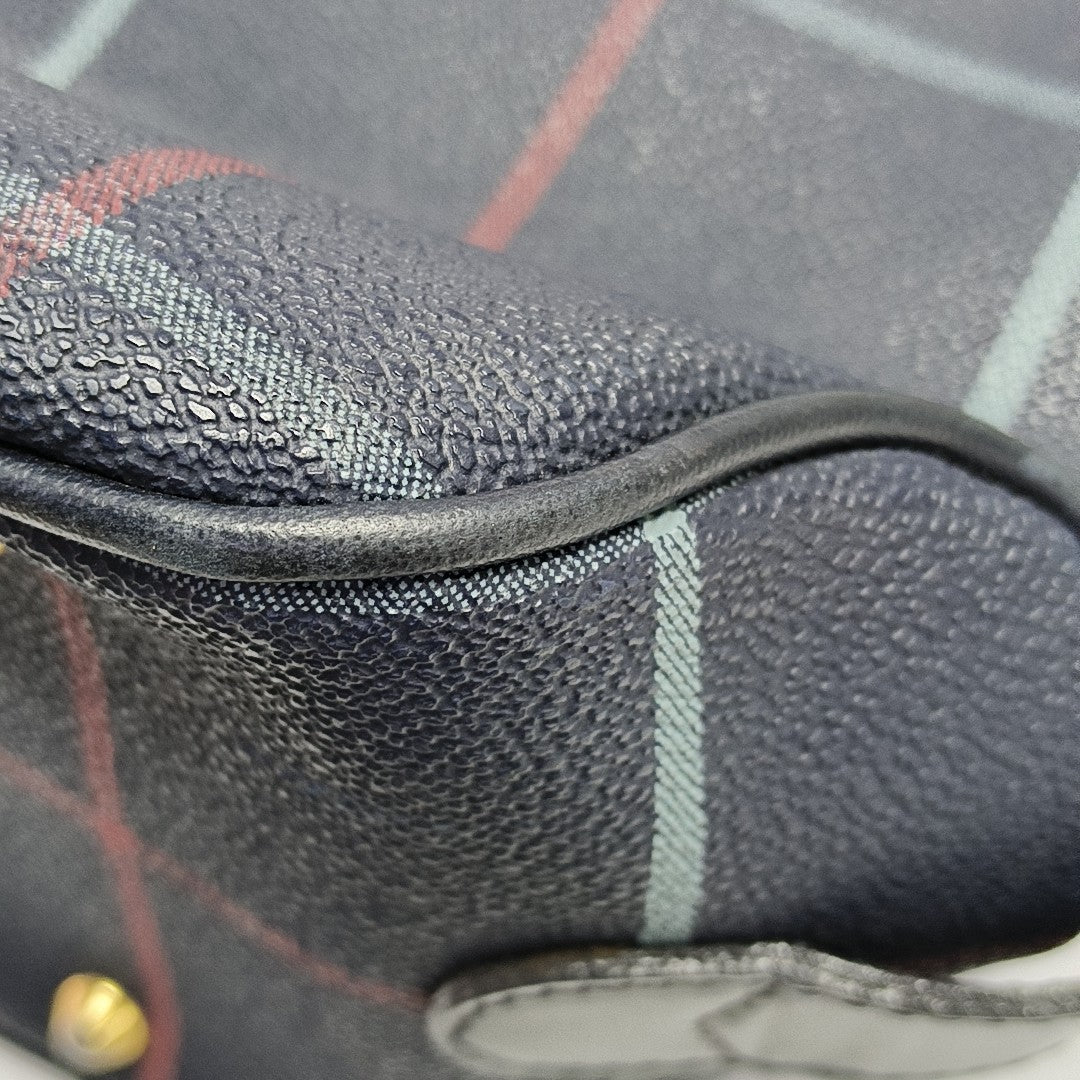 Coated Canvas Shoulder Bag Blue