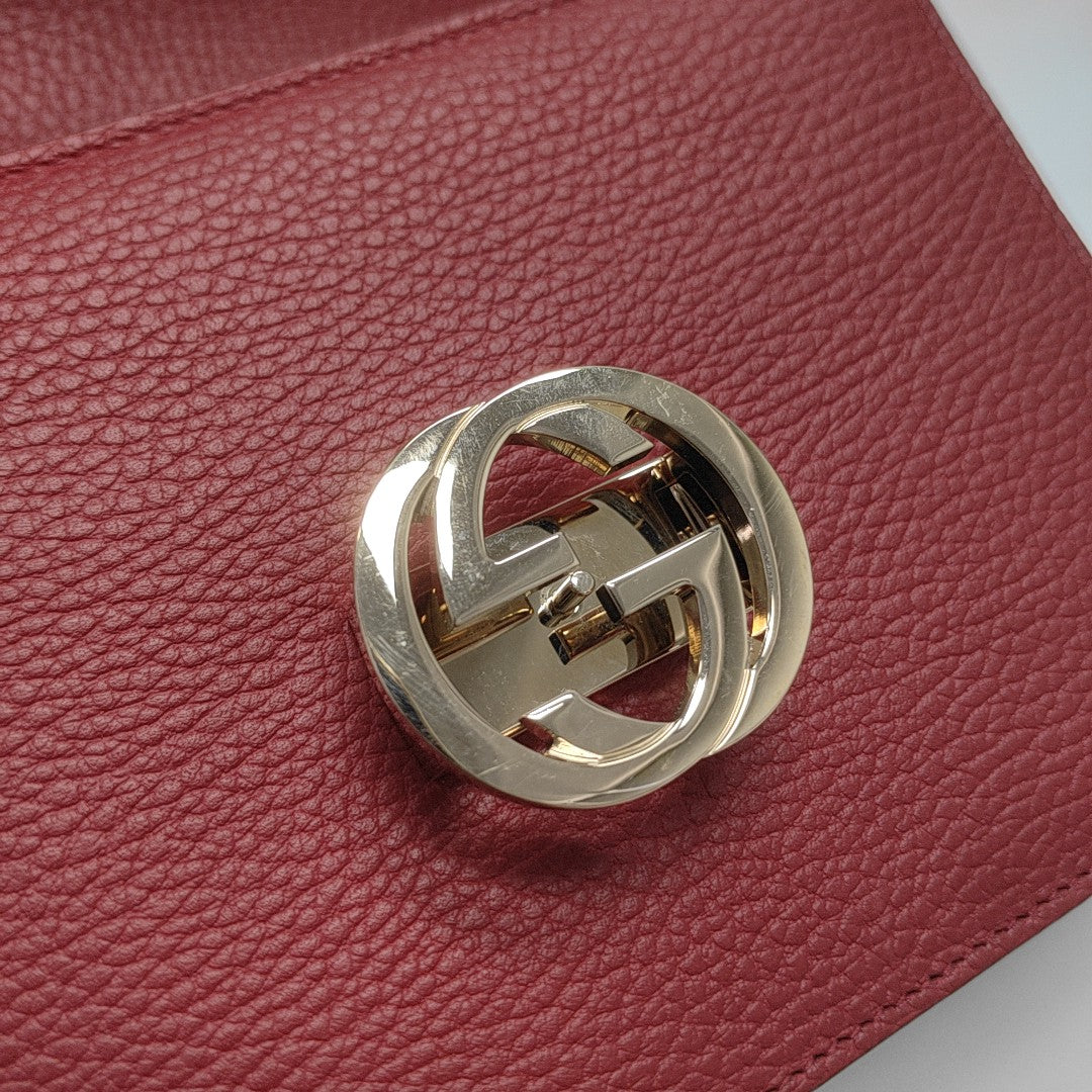 Interlocking G Small Calfskin Red