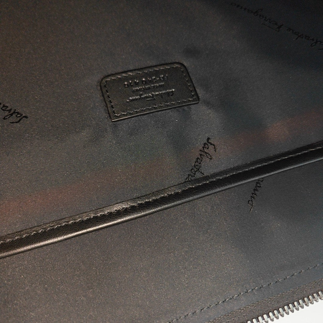 Calfskin Top Handle Bag Black