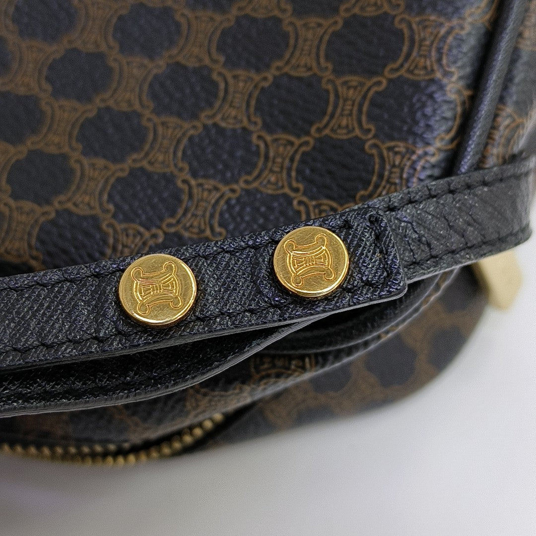 Coated Canvas Shoulder Bag Black