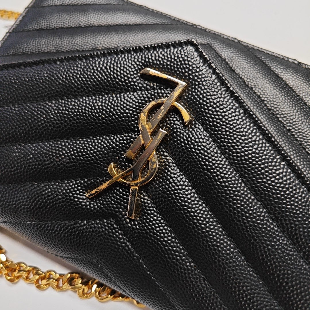 MONOGRAM WOC Chevron Calfskin Black