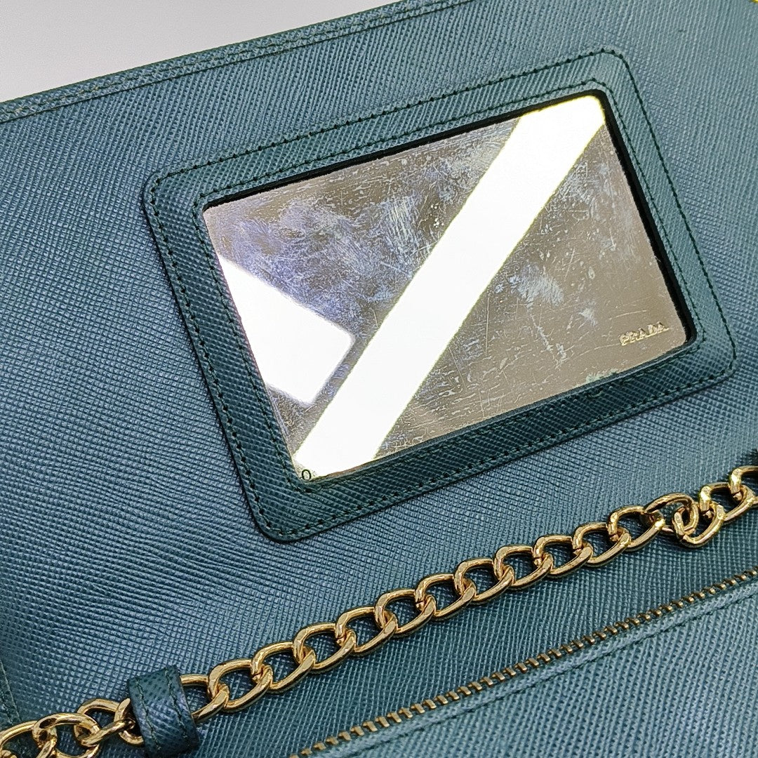 Saffiano Calfskin Shoulder Bag Green