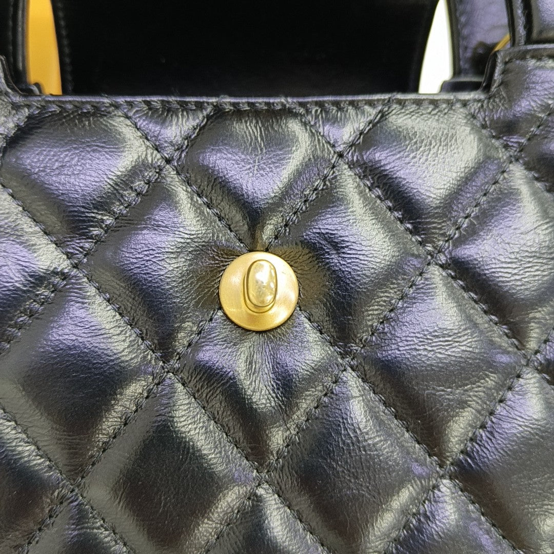 KELLY Mini Quilted Lambskin Black