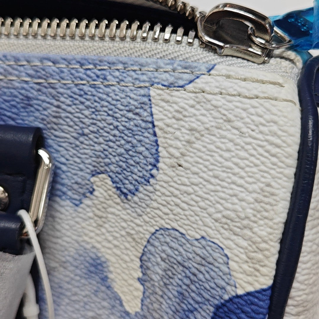 KEEPALL Nano Monogram Coated Canvas Blue