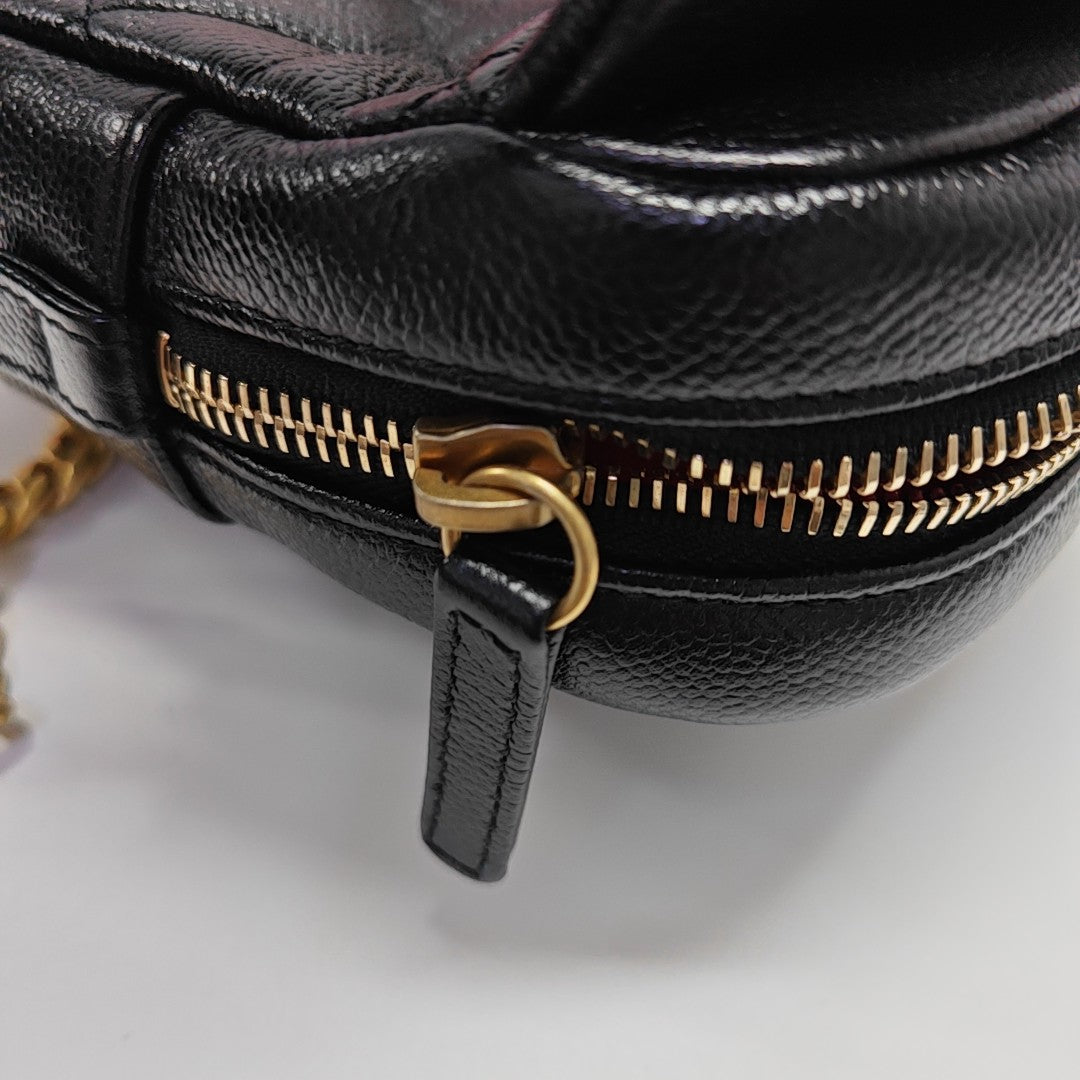 Quilted Grained Calfskin Backpack Black