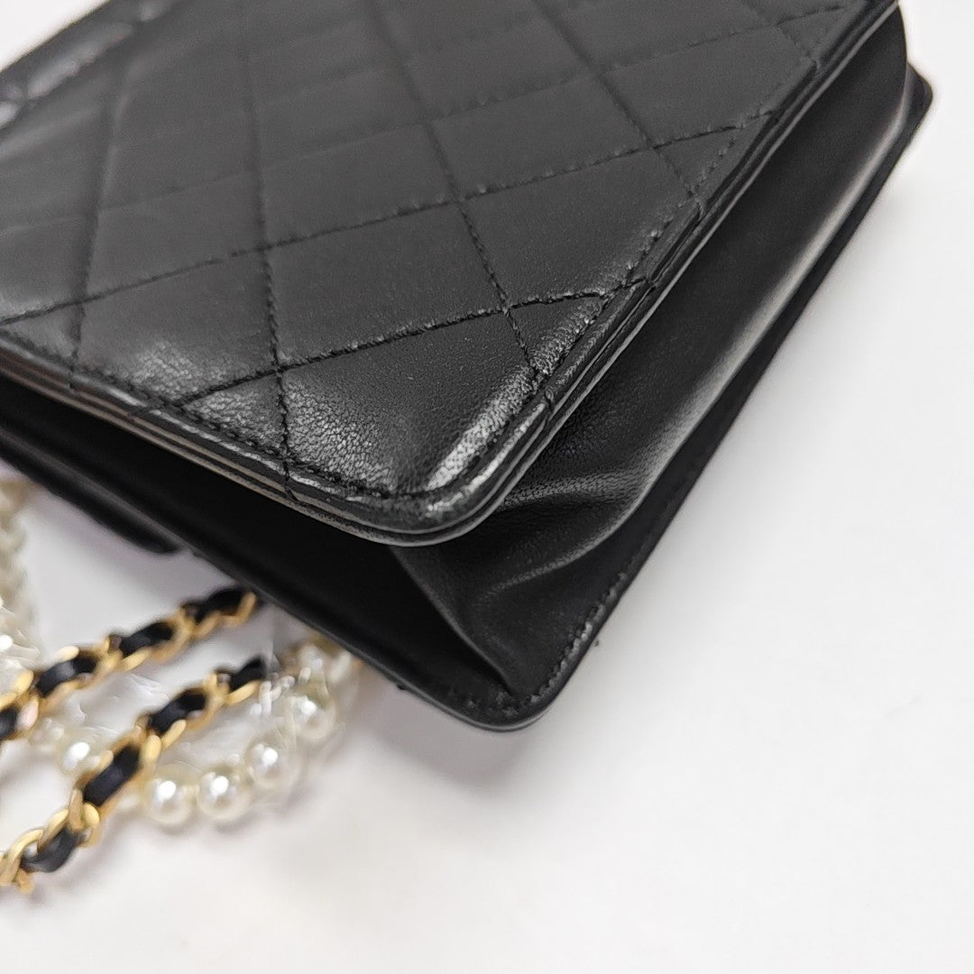 EX FLAP Quilted Calfskin Black