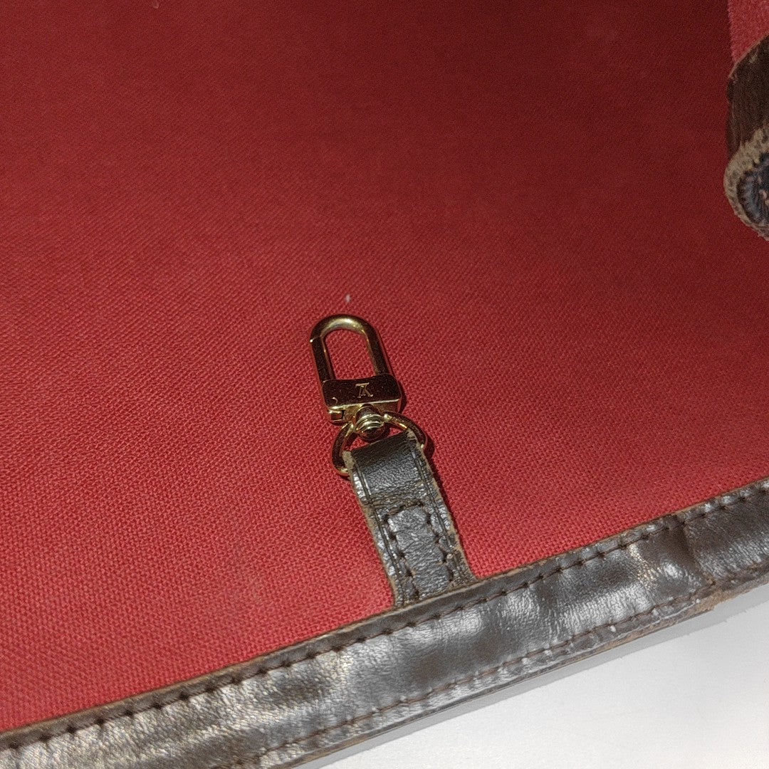 RIVINGTON Damier Ebene Coated Canvas Brown