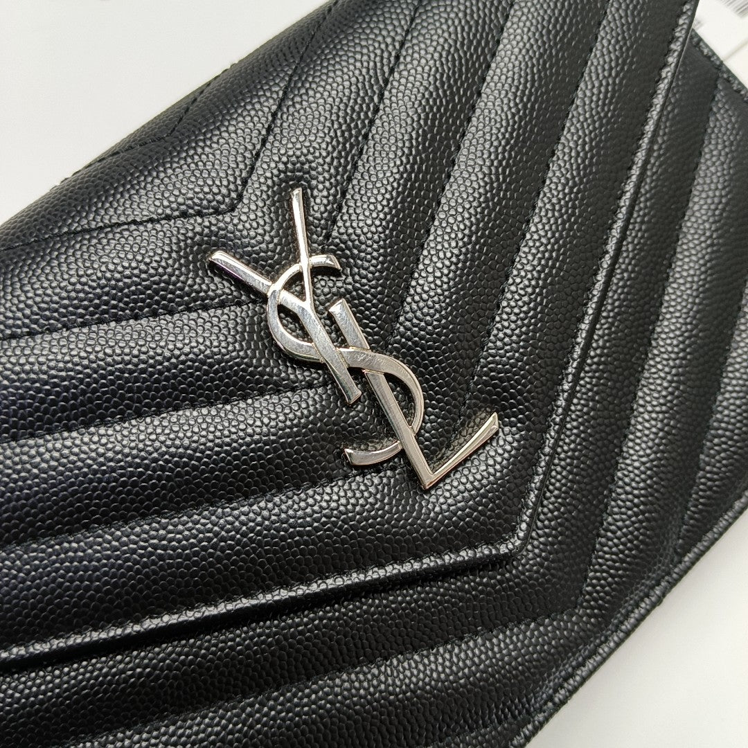 MONOGRAM Chevron Calfskin Black