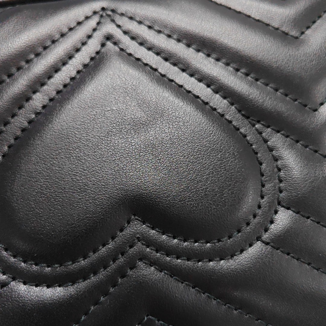 GG Marmont Small Quilted Calfskin Black