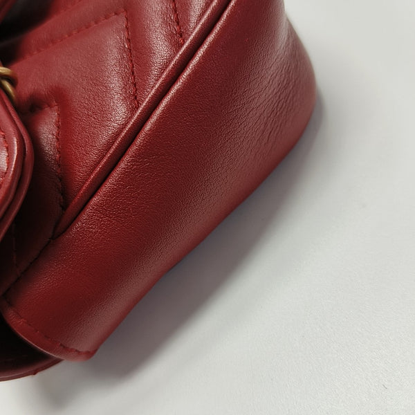 GG Marmont Mini Quilted Calfskin Red