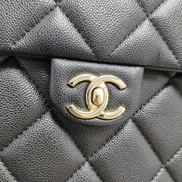 CLASSIC FLAP Quilted Grained Calfskin Black
