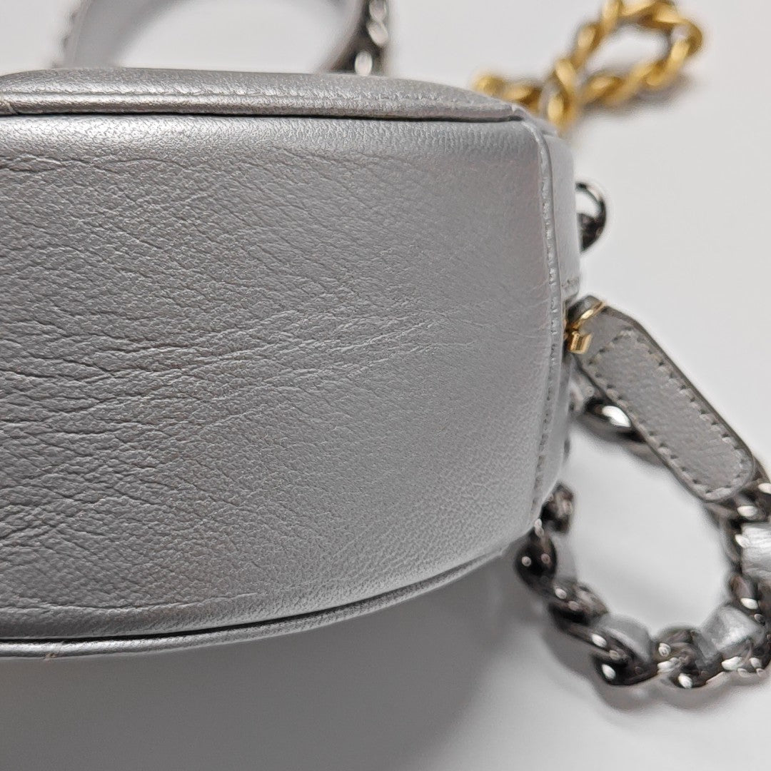 CHANEL 19 Small Quilted Lambskin Silver